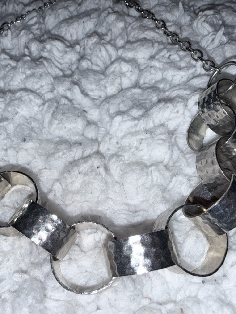 Silver colored Link Statement Necklace - Women Jewelry - Picture 3 of 5